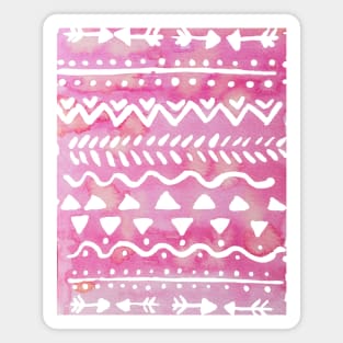 Loose bohemian pattern - pink Magnet